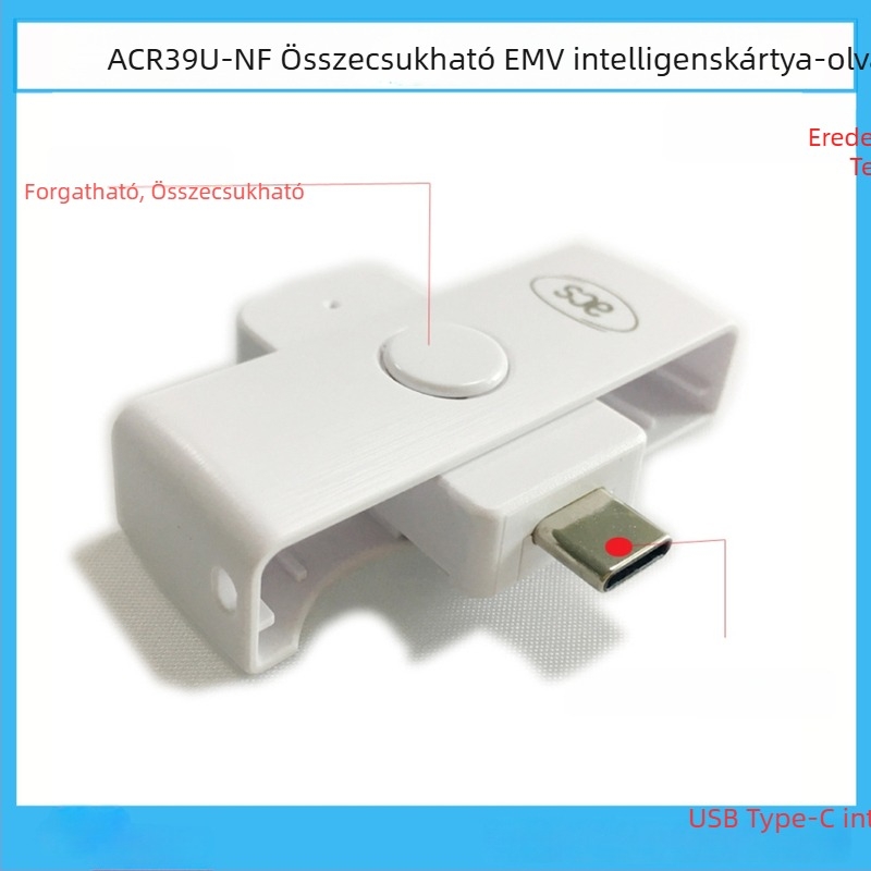 ACR39U-NF Hordozható USB-C EMV chipkártya olvasó és író