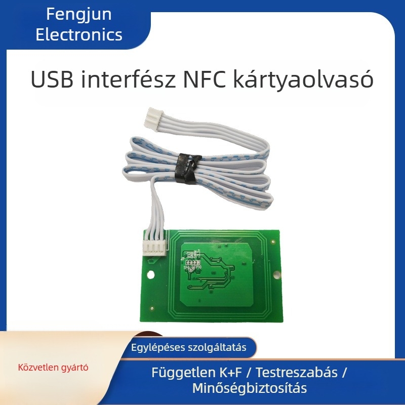 RFID USB kártyaolvasó modul NFC- és IC-kártya olvasóval, márka Fengjun, modell IDA027, OEM elérhető