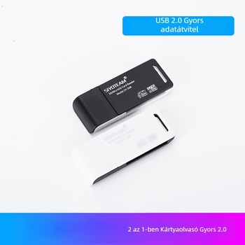 TF+SD kettős kártyaolvasó autókamerához – USB 2.0, Plug-and-Play, ABS ház