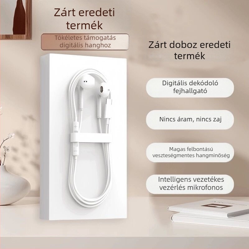 Fülhallgatók, vezetékes, mozgótekercses meghajtóval, érzékenység 120 dB, 1 cm hosszúságú kábel