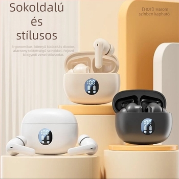 [Berlin Voice] Zajcsökkentős vezeték nélküli Bluetooth fülhallgató, fél-fül dizájnnal, ultra hosszú akkumulátor-üzemidő és kiváló hangminőség, kompatibil Huawei és Apple készülékekkel