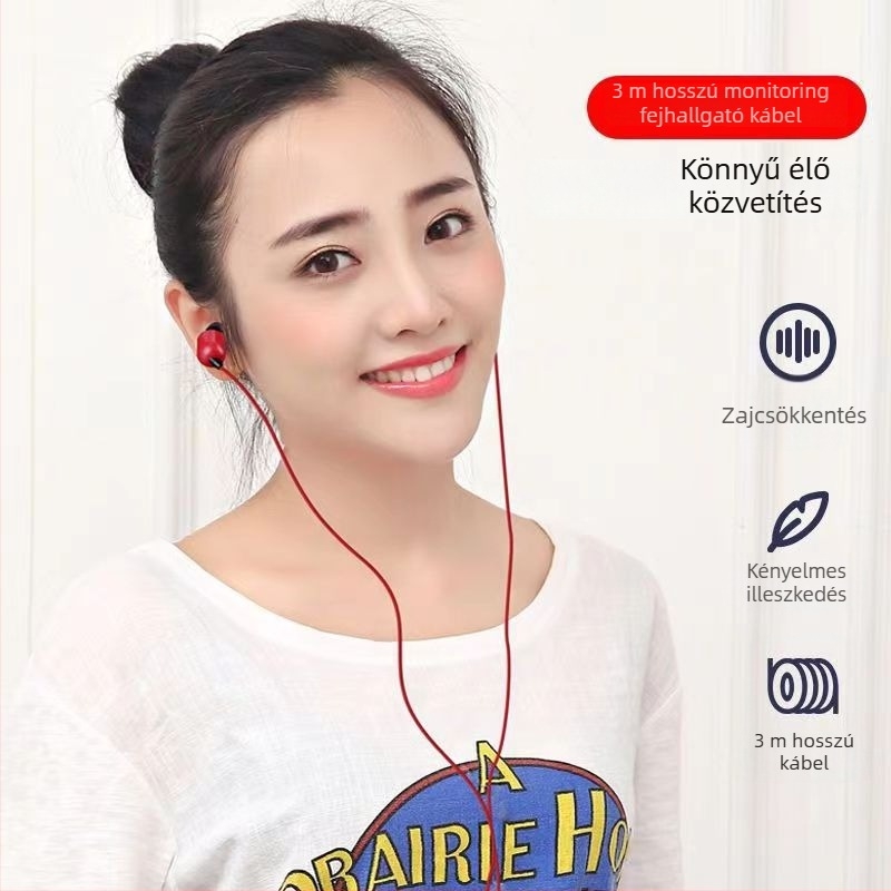 In-ear, vezetékes mikrofonos fülhallgató, modell U24, 20–20000 Hz, 32 Ω, 1,2 m kábel