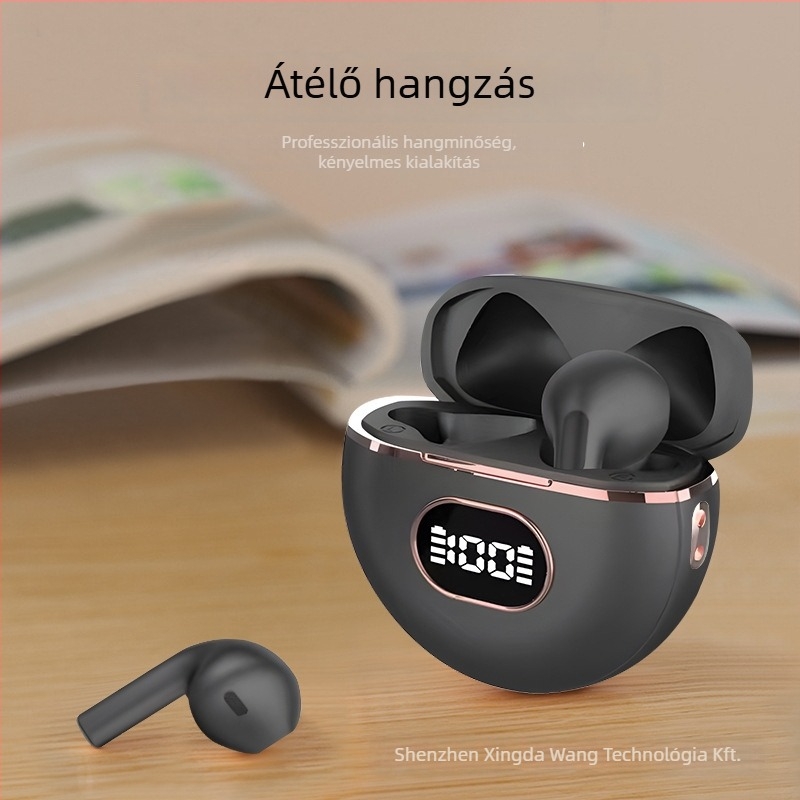 J44 vezeték nélküli Bluetooth fülhallgató digitális kijelzővel, Bluetooth 5.3, 10 m hatótávolság, 4–8 óra üzemidő, in-ear sztereó