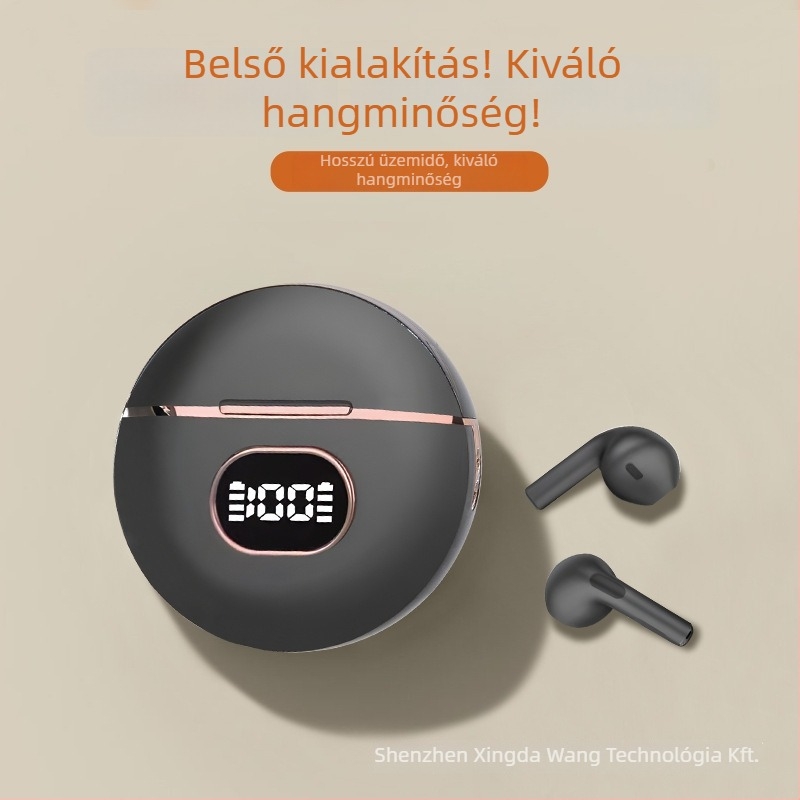 J44 vezeték nélküli Bluetooth fülhallgató digitális kijelzővel, Bluetooth 5.3, 10 m hatótávolság, 4–8 óra üzemidő, in-ear sztereó