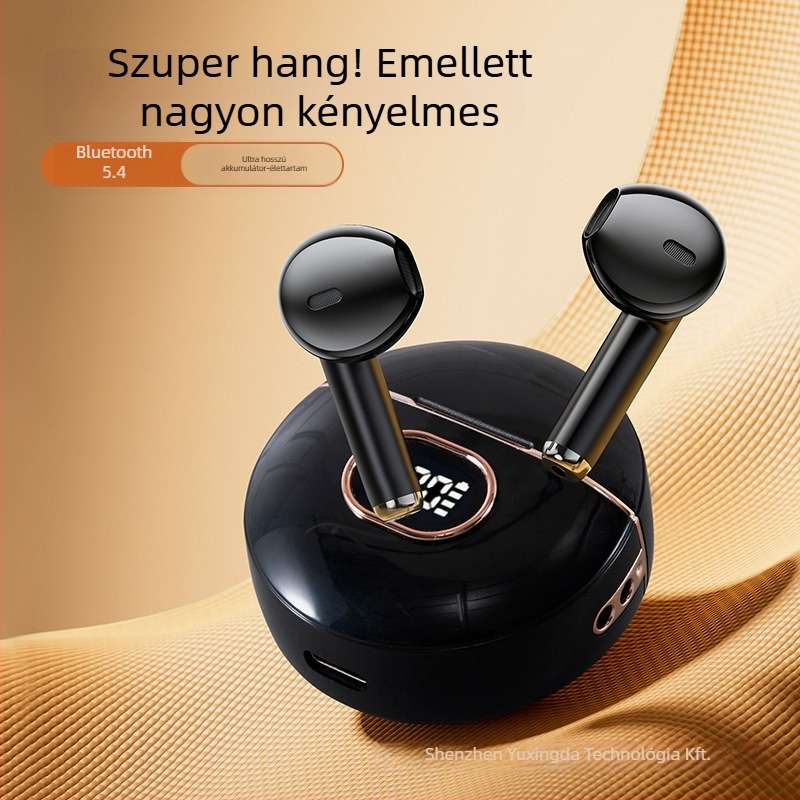 J44 vezeték nélküli Bluetooth fülhallgató digitális kijelzővel, Bluetooth 5.3, 10 m hatótávolság, 4–8 óra üzemidő, in-ear sztereó