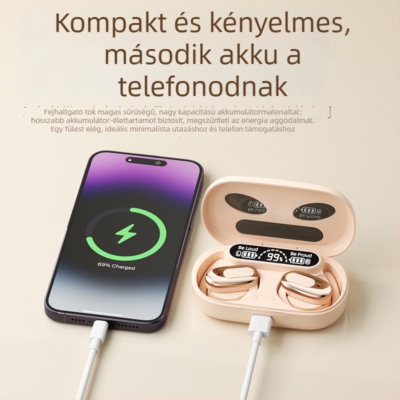 Nyitott dizájnnal rendelkező vezeték nélküli Bluetooth sportfülhallgatók, sztereó, Bluetooth 5.4, 15 m hatótávolság, akkumulátor-üzemidő több mint 8 óra