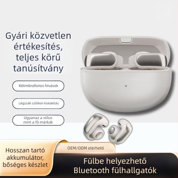 Fülhallgató Bluetooth klipsz designnal és Spatial Audio, CVC kettős mikrofonos hívásokhoz, Bluetooth 5.3, IPX4, 4–8 órás üzemidő
