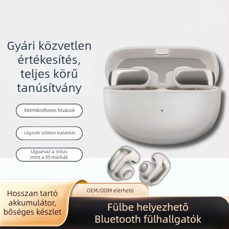 Fülhallgató Bluetooth klipsz designnal és Spatial Audio, CVC kettős mikrofonos hívásokhoz, Bluetooth 5.3, IPX4, 4–8 órás üzemidő