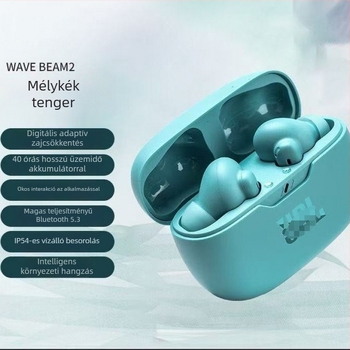 Sportos stílusú vezeték nélküli Bluetooth fülhallgató sztereó hanggal, Bluetooth 5.3, 10 m hatótávolság, több mint 8 órás üzemidő, vízálló