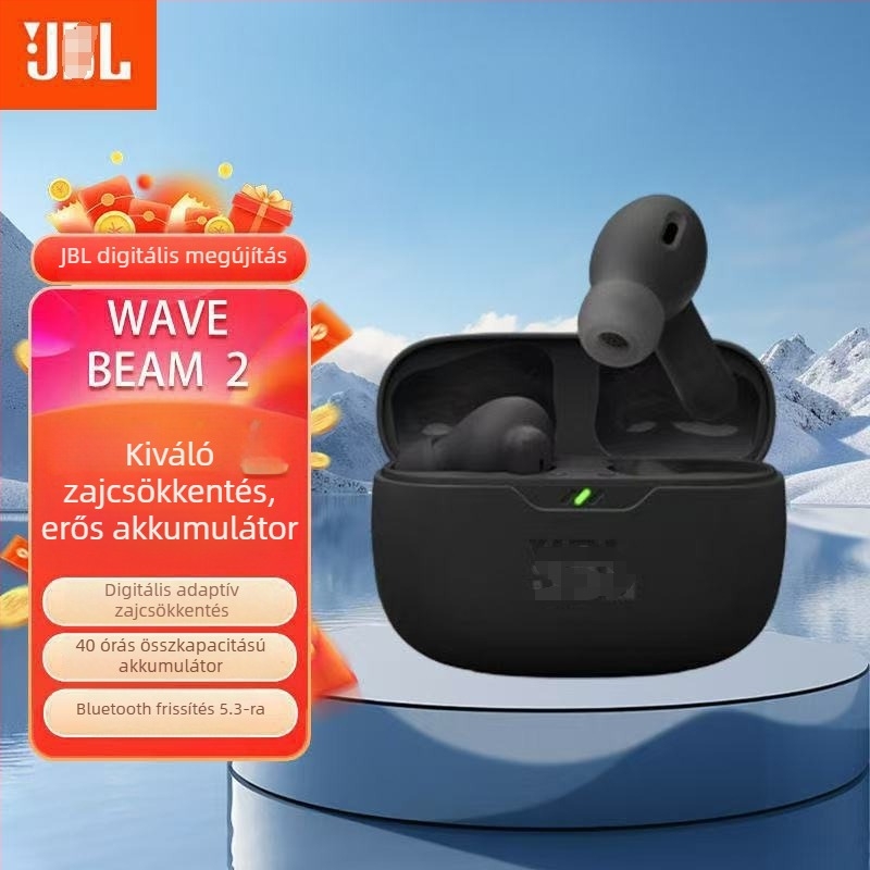 Sportos stílusú vezeték nélküli Bluetooth fülhallgató sztereó hanggal, Bluetooth 5.3, 10 m hatótávolság, több mint 8 órás üzemidő, vízálló