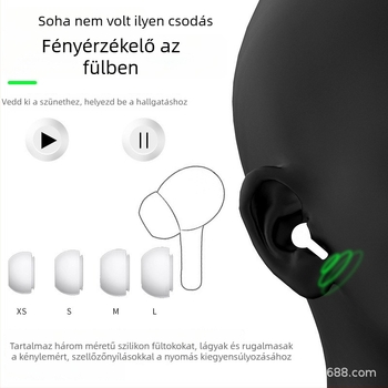Vezeték nélküli Bluetooth fülhallgató zajcsökkentéssel, BT 5.4, IPX7 vízálló, vezeték nélküli töltés, 4-8 órás akkumulátor — sportos futó modell