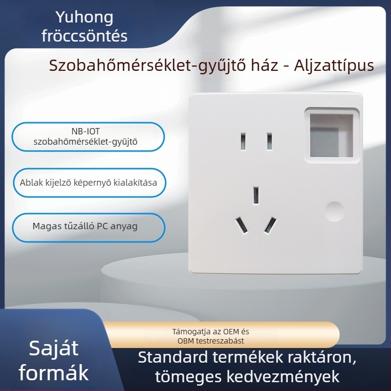 Ötlyukú aljzat ház PC tűzálló anyagból, rejtett szerelés, 10A