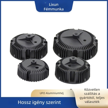 LED bányászati lámpa UFO alumínium burkolattal; alumínium test; fényforrás: SMD patch; feldolgozás: extrudálás, formázás, oxidáció, vágás; testreszabás elérhető