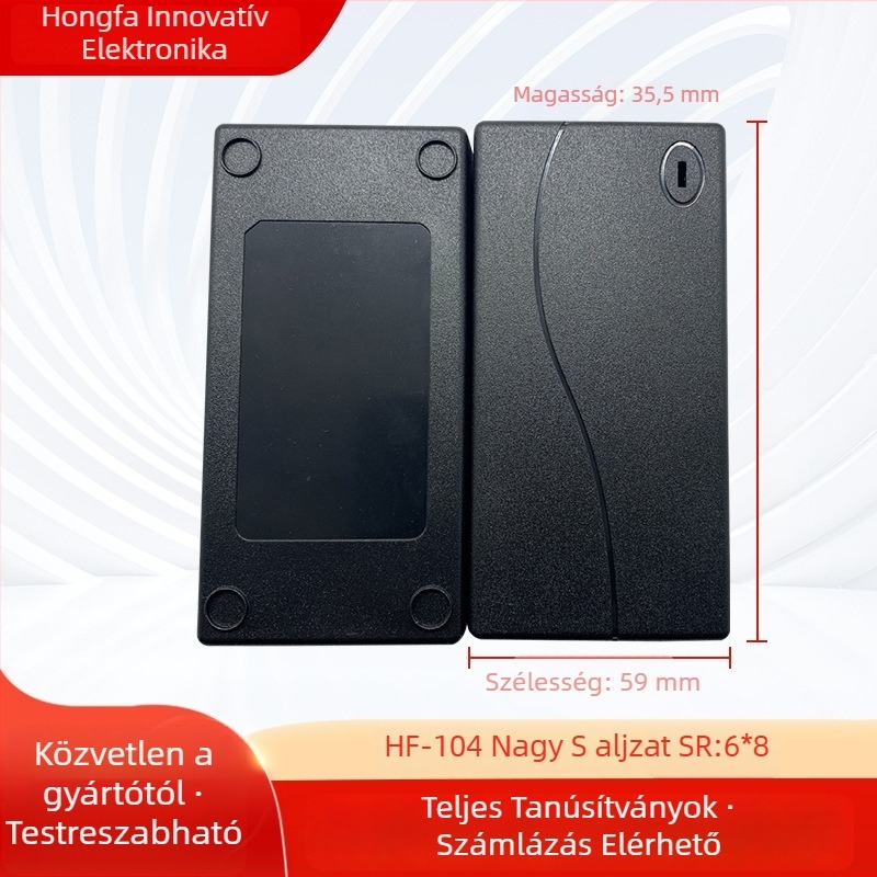 Asztali töltőház HF-104 big S — ABS+PC; eredet Simapu, Chaonan, Shantou; márka Hongfa Innovation Electronics Co., Ltd.