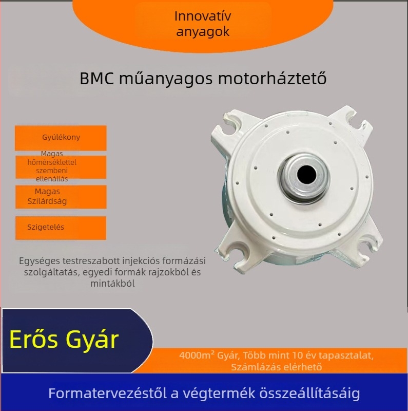 Műanyag motorház, BMC kompozit anyag, többskamrás forma, 450 tonnás injekciós öntés