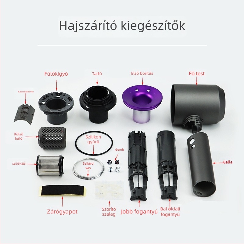 Dyson hajszárító műanyag ház – teflon, negatív ionok, kompatibilis nagy sebességű brushless motorral