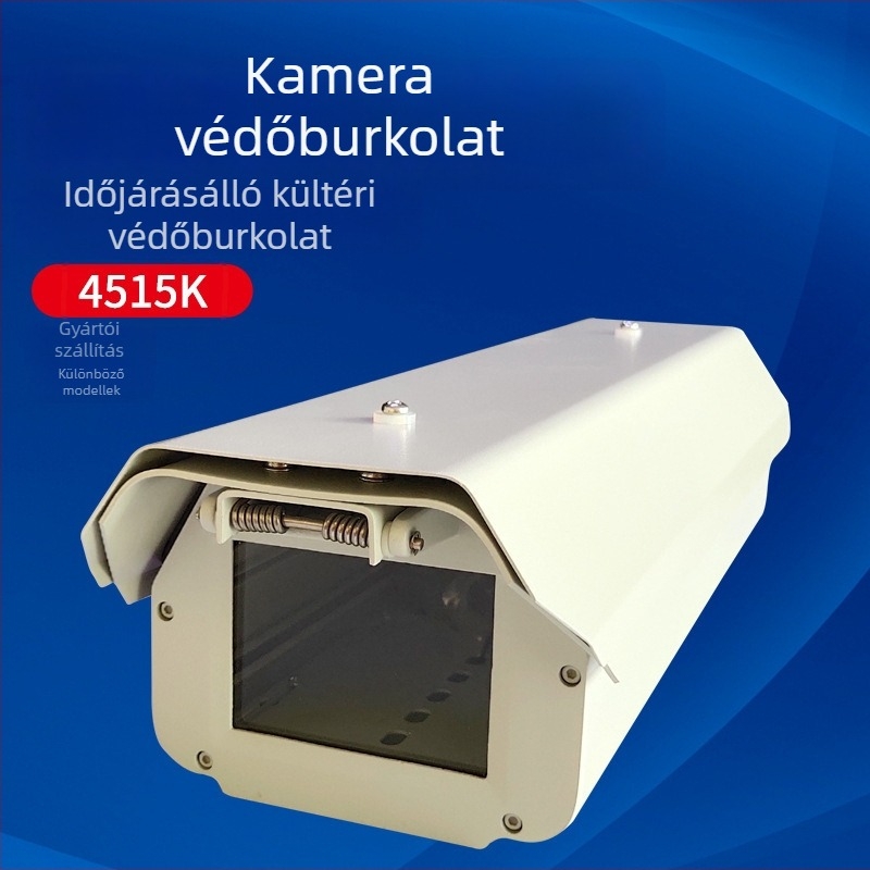 Kültéri megfigyelő kamera ház alumínium ötvözetből - négyzetes alak; ablaknyílás 77×58,5 mm; kábelátmérő max. 12 mm; működési hőmérséklet -25…60 °C.
