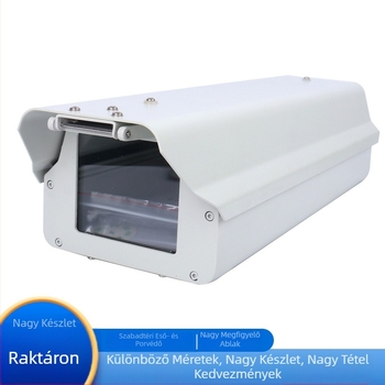 Külső alumínium védőház megfigyelő kamerához — négyszögletes, falra szerelhető, víz- és porálló, tartozék pajzs és golyó pajzs