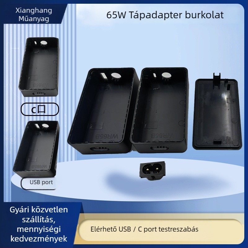 WR65W töltőhéj USB és Type-C portokkal Microsoft 36W/65W számítógépes töltőhöz, PC anyag, Dongguan eredet
