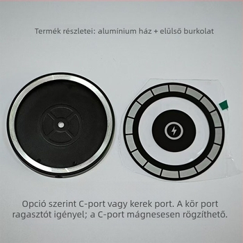 Autóba szerelhető vezeték nélküli töltő tok, alumíniumötvözet alap tartó, TCZ-075 modell