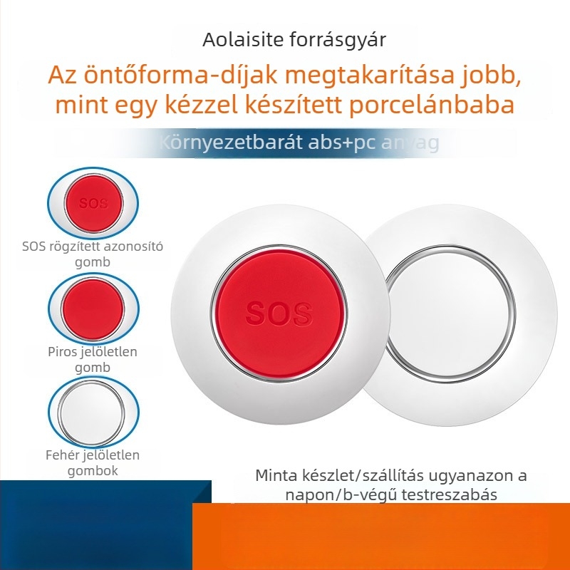 JJAN08 Egyszerű egygombos vészhelyzeti gombháza idős emberek hívórendszeréhez