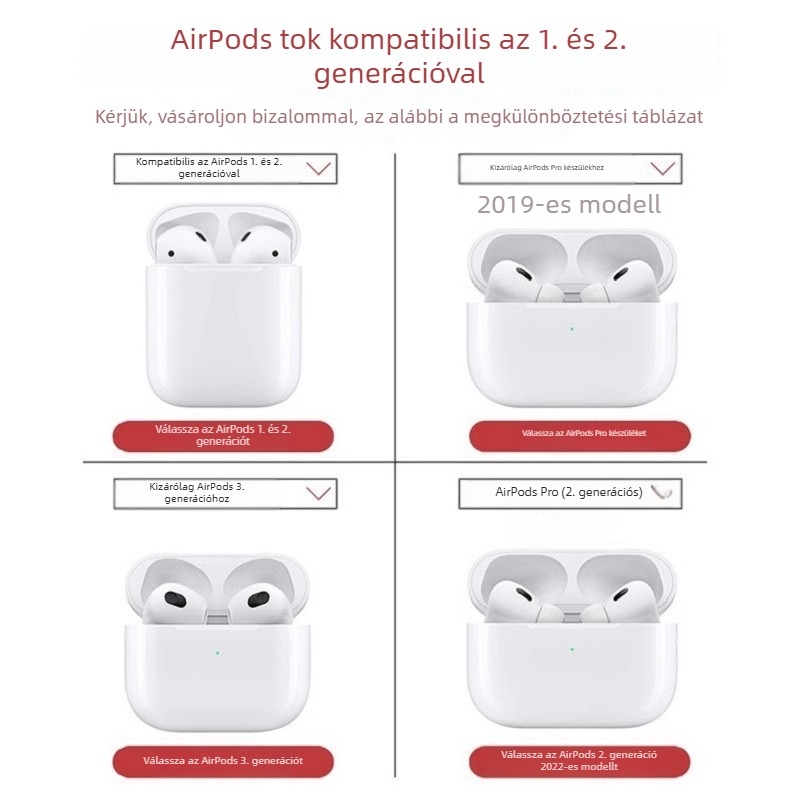 Karikaturás stílusú TPU védőtok AirPods Pro 3 és AirPods 4-höz