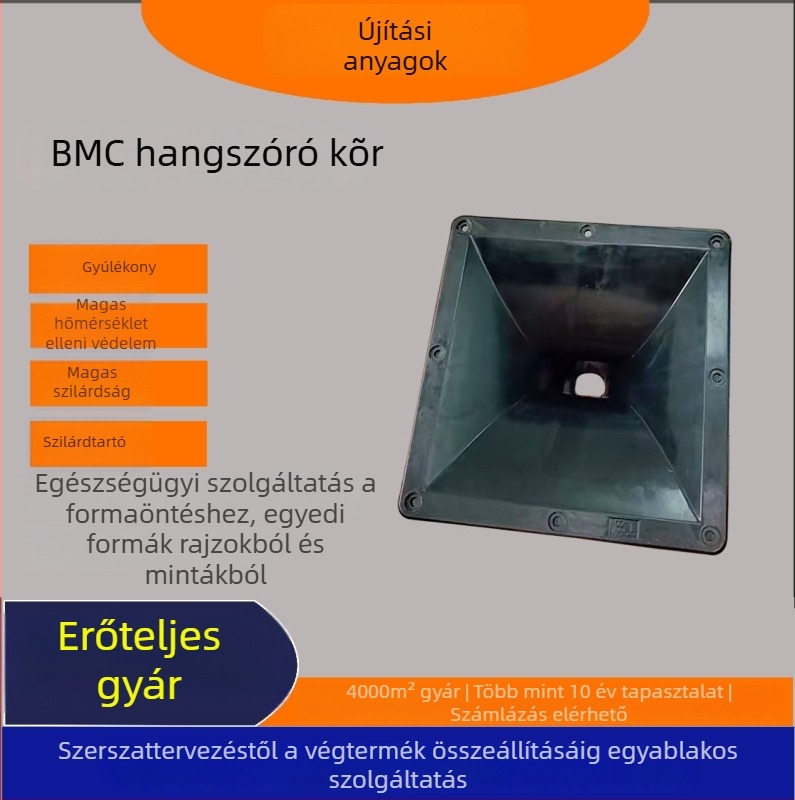 Hangszóró kürt — BMC polimer, injekciós öntés, többkamrás forma, 450 tonnás injekciós gép, Jiangxi eredetű
