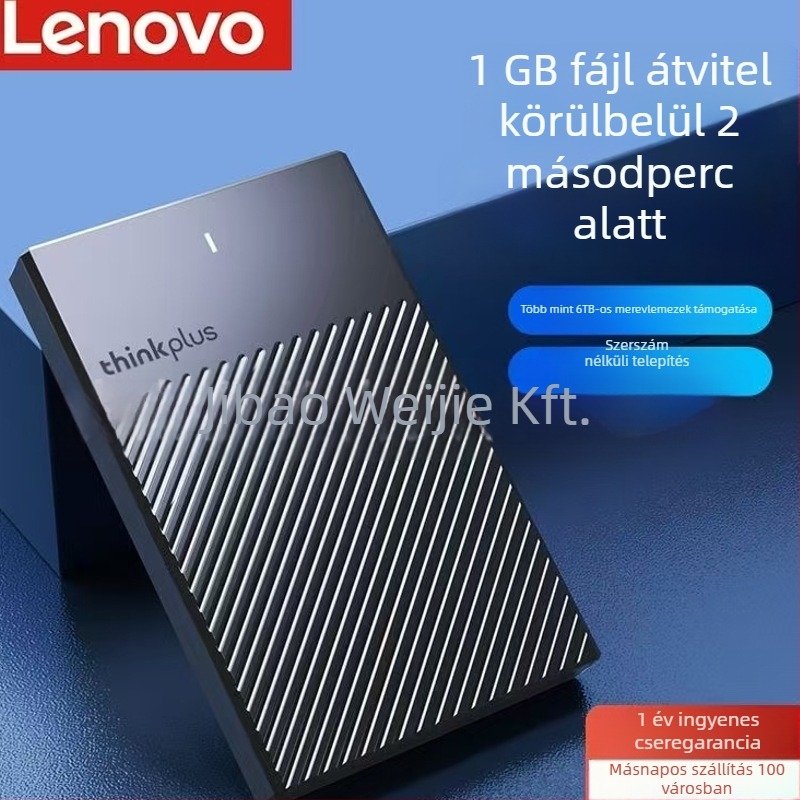Lenovo K01-A USB 3.0 SATA külső merevlemez ház – alumínium ötvözet, 6TB támogatás