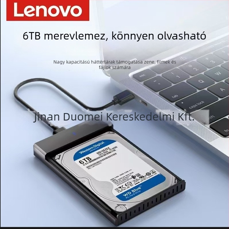 Lenovo K01-A USB 3.0 SATA külső merevlemez ház – alumínium ötvözet, 6TB támogatás