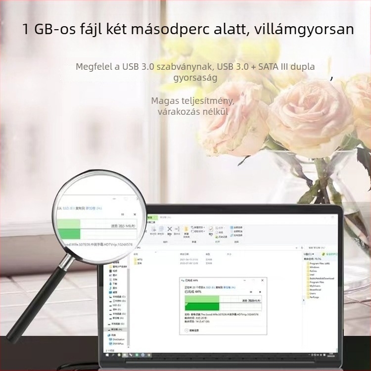 Merevlemezes ház 3.0 – szerszámmentes telepítés, SATA külső, 4TB, ABS