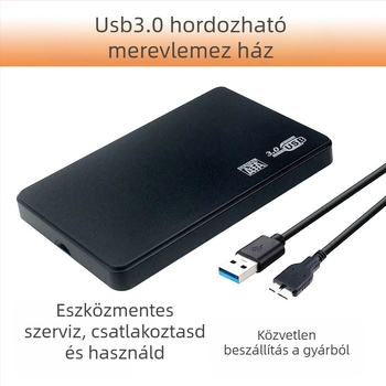 H20U USB 3.0 2,5 hüvelykes SATA SSD/HDD külső tok, ABS burkolat, OEM feldolgozás, egyedi csomagolás támogatott