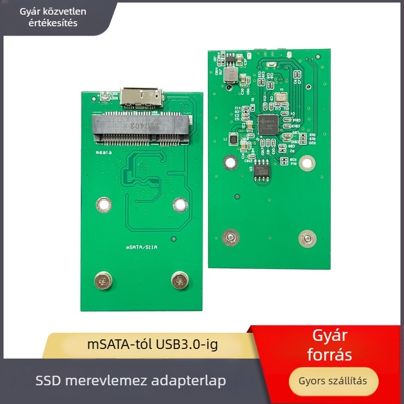 mSATA–USB 3.0 SSD burkolat JMS578 híd, OEM gyártás, tartalmaz adapterlemezt