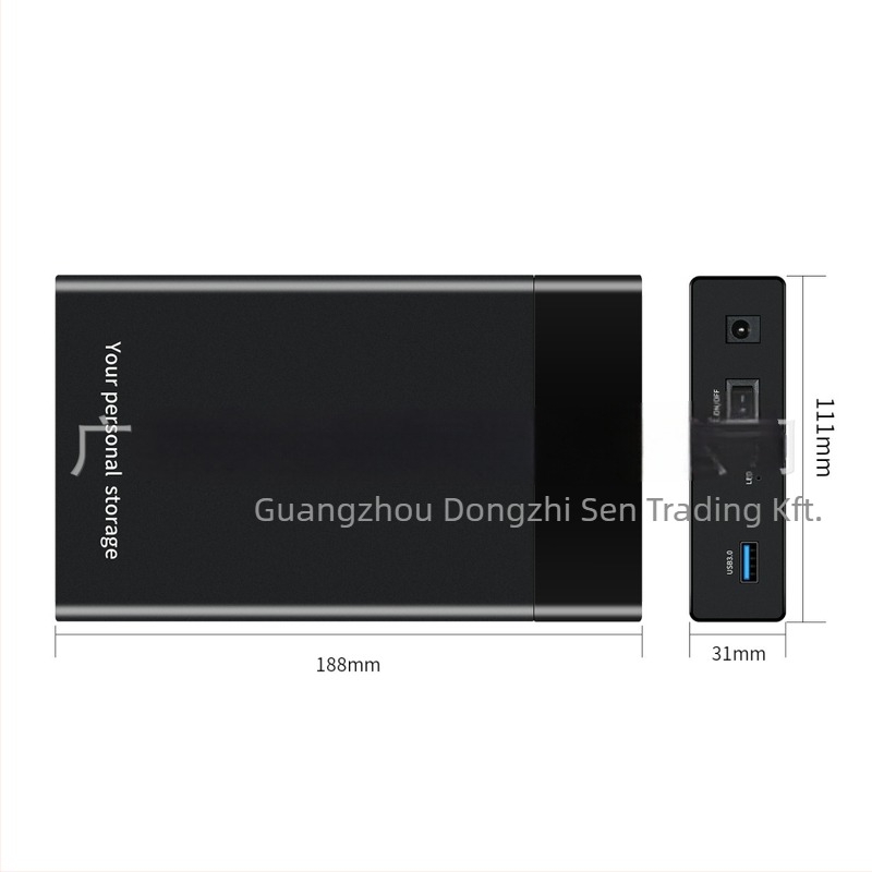 SATA külső HDD tokozás 2.5/3.5 hüvelykes meghajtókhoz, USB 3.0, szerszámmentes telepítés, ABS ház, akár 10 TB-ig támogatva