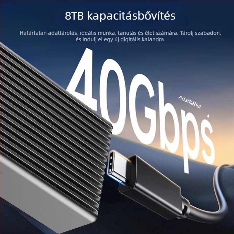 USB4 M.2 NVMe SSD tok Thunderbolt 4/3-kompatibilitással, alumínium ötvözet, 8TB, 40Gbps