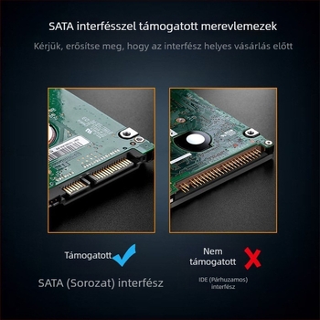 2,5 hüvelykes SATA SSD külső ház USB 3.0, ABS, 4 TB-ig támogatott, hordozható