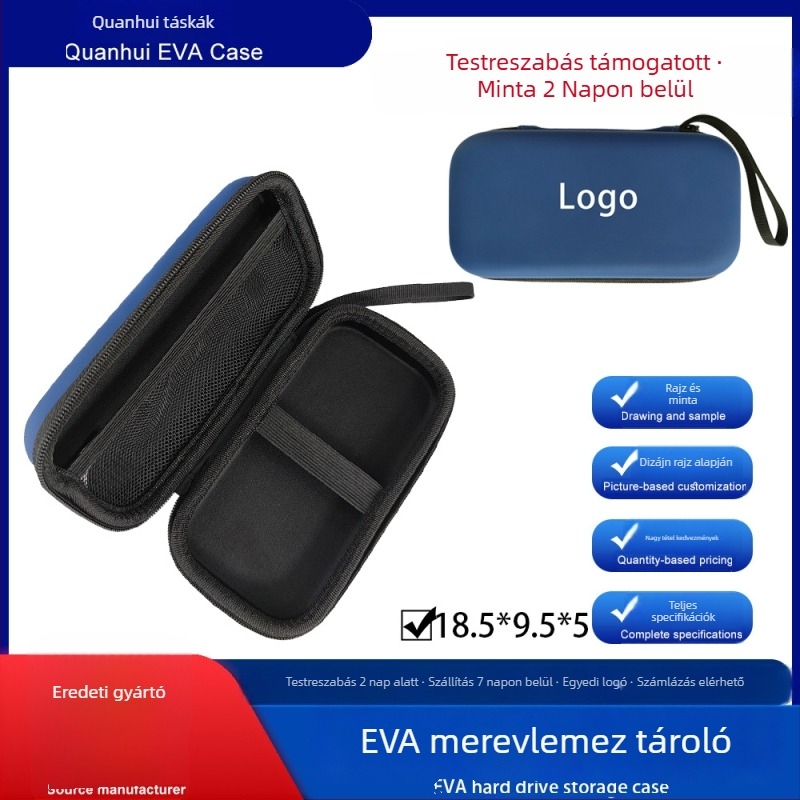 Quanhui QH-008 Hordozható HDD tok PU+EVA, Dongguan eredet, 5 kg kapacitás, testreszabható feldolgozás.