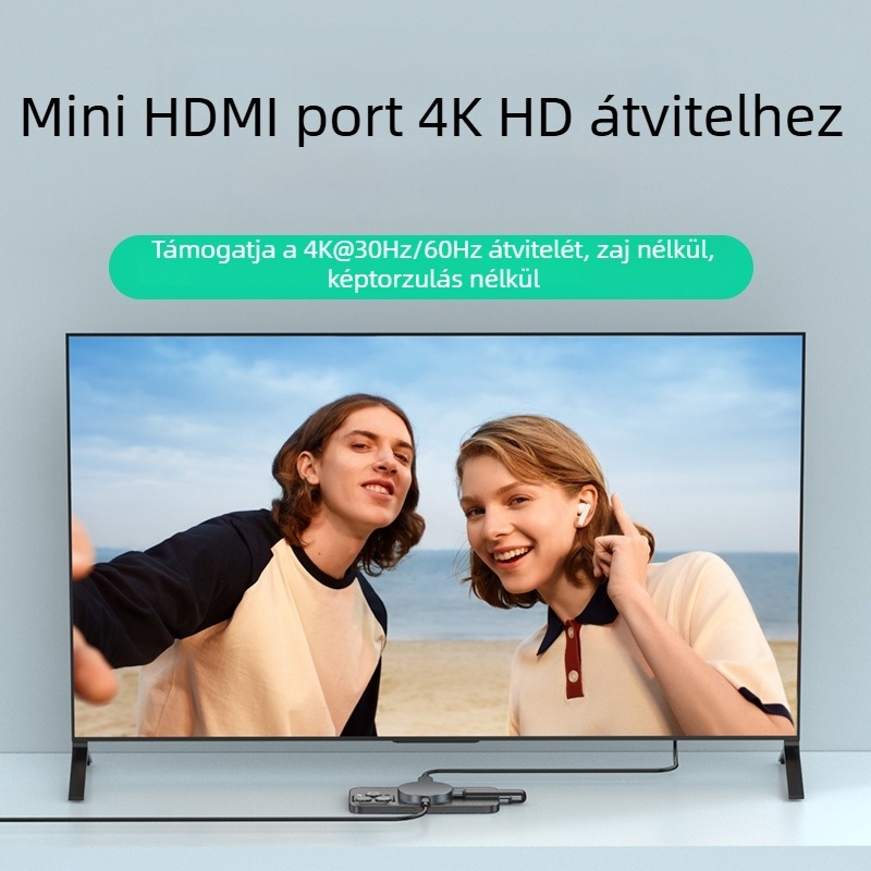 M2 mágneses merevlemez tok, 10Gbps interfész, HDMI 4K képernyő-tükrözés, alumínium-szilikon felépítés, 4TB kapacitás
