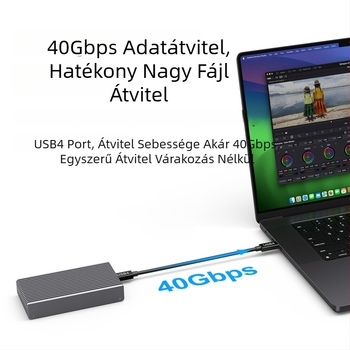 USB4 NVMe M.2 külső SSD tok, alumínium ötvözet, 40 Gbps, támogatja akár 8 TB