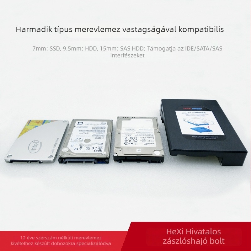 Toolfree Mra260e merevlemez-adapter doboz — rozsdamentes acél + műanyag — 2016-os megjelenés — 1 év garancia