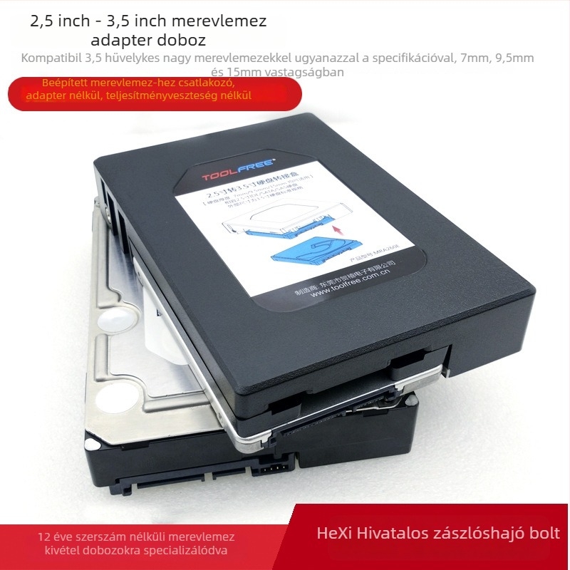 Toolfree Mra260e merevlemez-adapter doboz — rozsdamentes acél + műanyag — 2016-os megjelenés — 1 év garancia