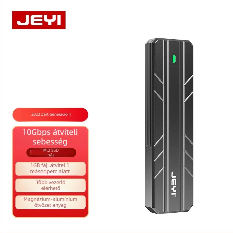JEYI i9 Seal Gen 2 M.2 NVMe SSD tok, USB 4.0 10Gbps, Alumínium ötvözet, 2TB-ig támogatja