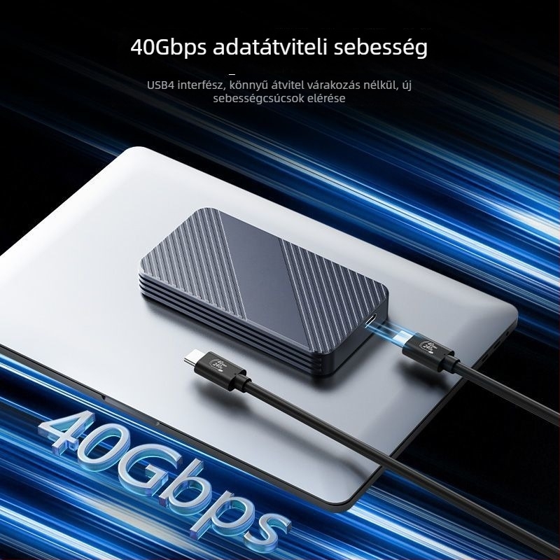 Külső SSD tok, Thunderbolt 3/4 és USB4-kompatibilis, 40 Gbps, alumínium ötvözet, 8 TB-ig