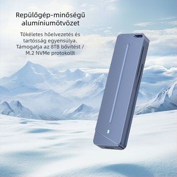 Kétprotokolos SSD-ház G/NVMe/NGFF • alumínium ötvözet • támogatja akár 8 TB • átviteli sebesség 10 Gbps • modell Dem041