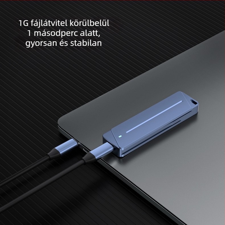 Kétprotokolos SSD-ház G/NVMe/NGFF • alumínium ötvözet • támogatja akár 8 TB • átviteli sebesség 10 Gbps • modell Dem041