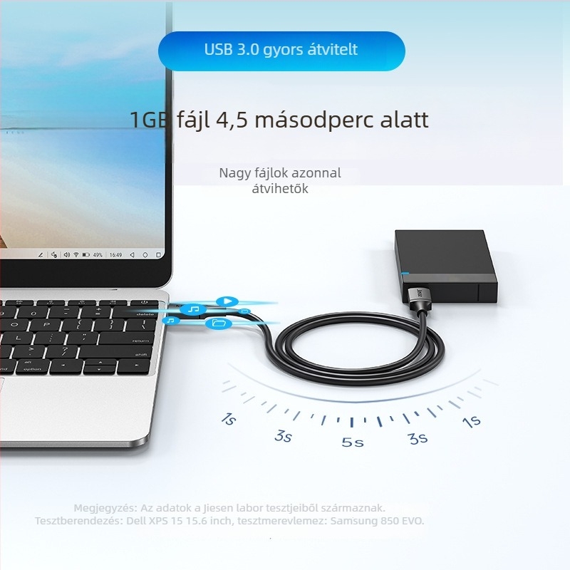 USB 3.0 adatkábel, férfi–férfi, USB A–A, hossz 0,5–3 m, ónnal bevont réz, nikkel bevonat, modellek T-D193–T-D197