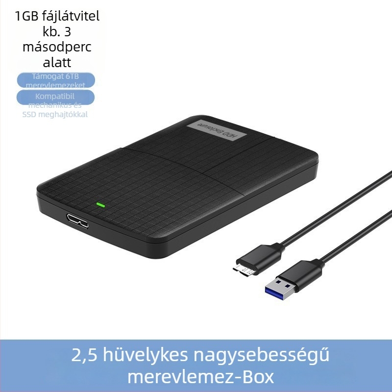 2,5 hüvelykes dupla rekesz USB 3.0 külső tok SATA meghajtókhoz (támogatja akár 6TB; USB 3.0 max 5Gbps; ABS műanyag)