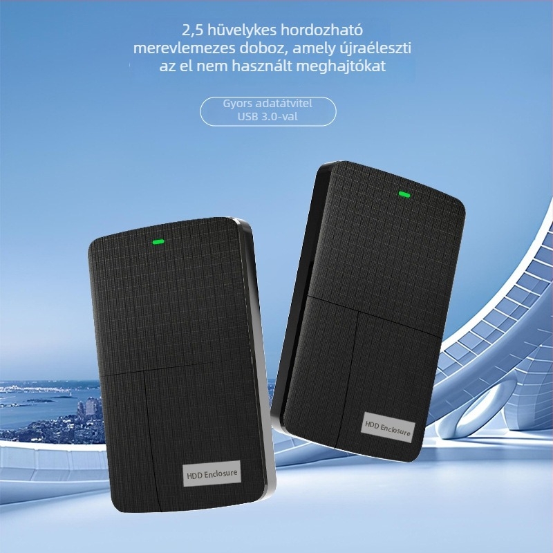 2,5 hüvelykes dupla rekesz USB 3.0 külső tok SATA meghajtókhoz (támogatja akár 6TB; USB 3.0 max 5Gbps; ABS műanyag)