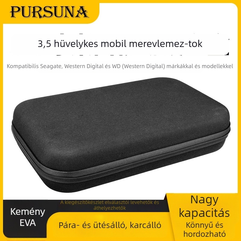 Asztali 3,5 hüvelykes HDD védőtok – ütésálló, EVA anyag, modell Y35SNB