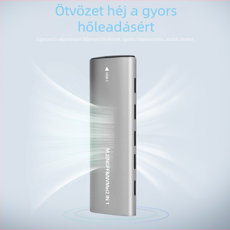 Zeadow ZD-M2350 M.2 NVMe/NGFF SSD tok USB 3.1, alumínium ötvözet, 2TB-ig, 10Gbps