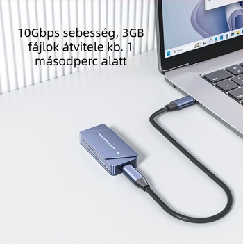 M.2 M-Key NVMe NGFF külső SSD-ház — alumínium ötvözet, 4 TB, 10 Gb/s sebesség, modell Dem045